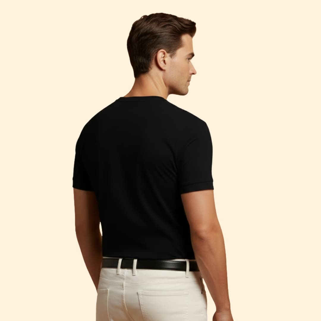 Tommy Men’s Short Sleeve Shirt with V-Neck Design