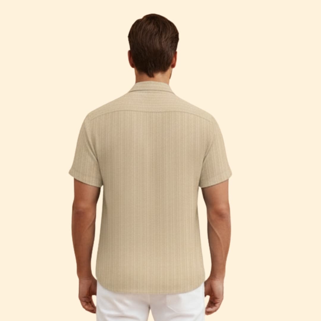 Men’s Short Sleeve Shirt with Vertical Stripes