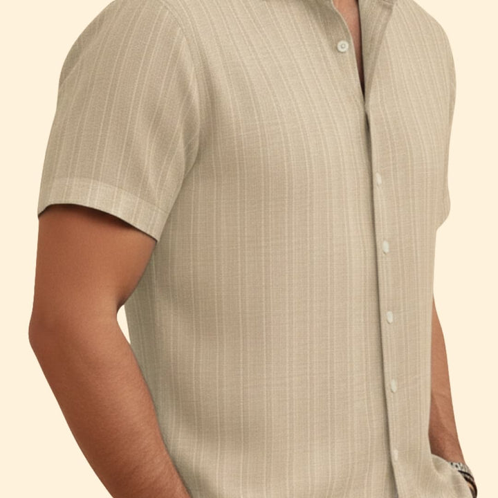 Men’s Short Sleeve Shirt with Vertical Stripes