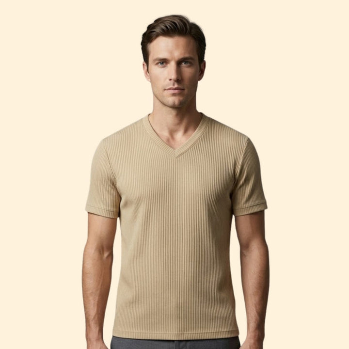 Men's Short Sleeve T-Shirt with V-Neck