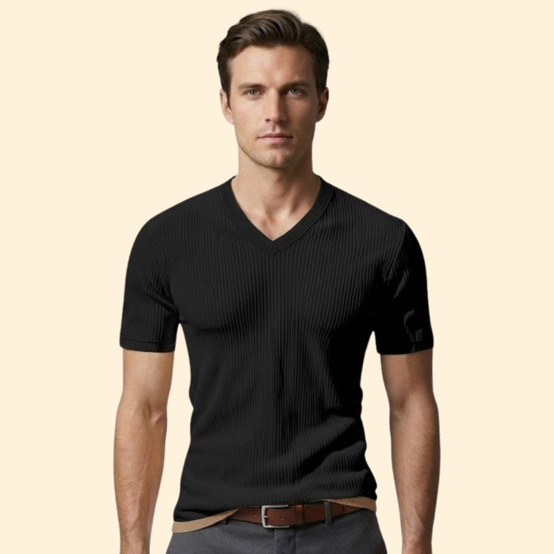 Men's Short Sleeve T-Shirt with V-Neck