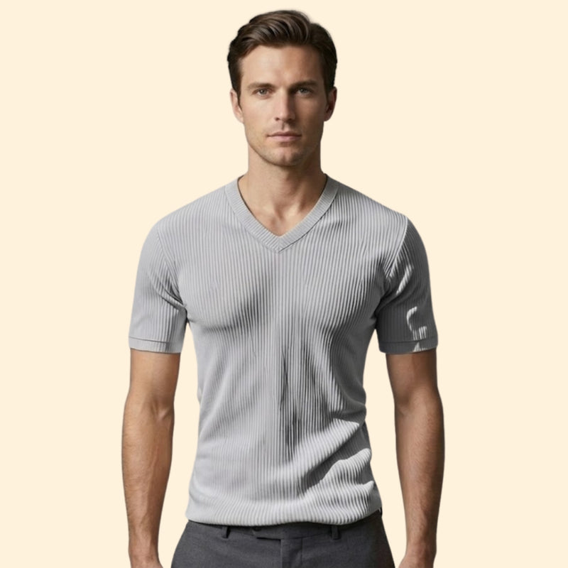 Men's Short Sleeve T-Shirt with V-Neck