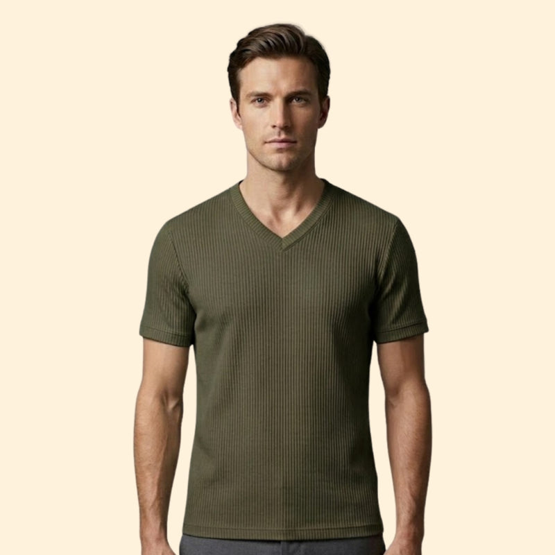 Men's Short Sleeve T-Shirt with V-Neck