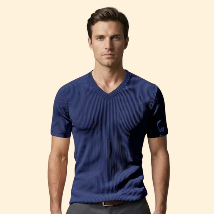 Men's Short Sleeve T-Shirt with V-Neck