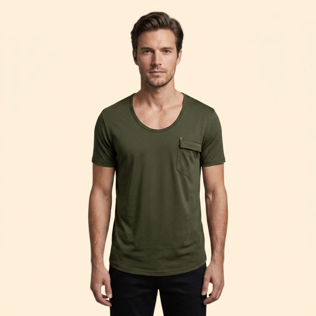 Men’s Short Sleeve V-Neck T-Shirt with Pocket