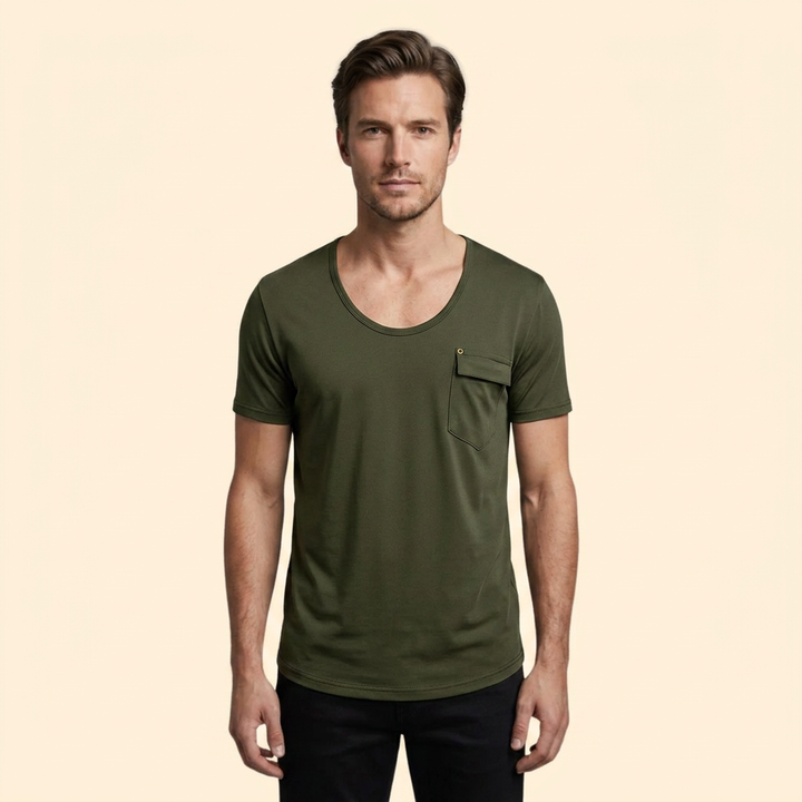 Men’s Short Sleeve V-Neck T-Shirt with Pocket