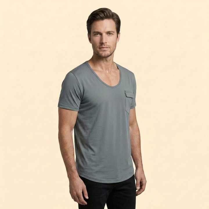 Men’s Short Sleeve V-Neck T-Shirt with Pocket