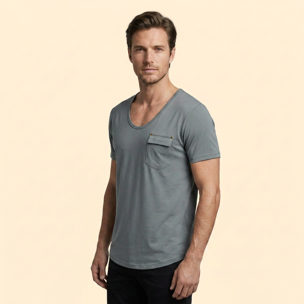 Men’s Short Sleeve V-Neck T-Shirt with Pocket