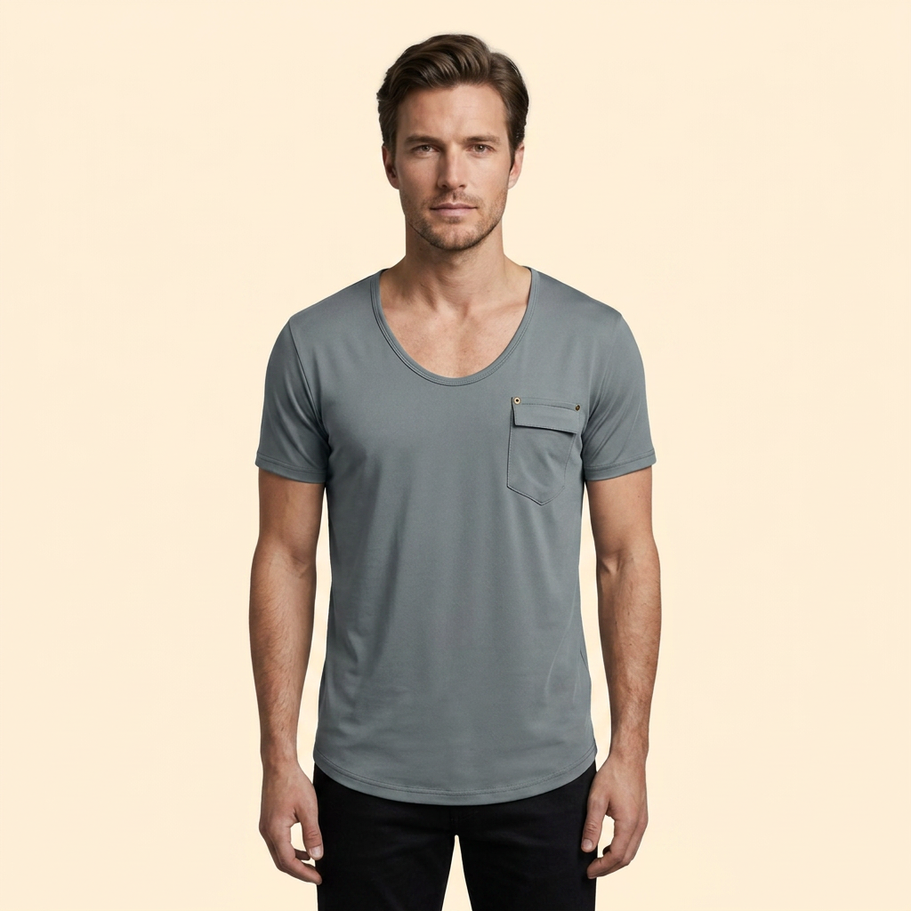 Men’s Short Sleeve V-Neck T-Shirt with Pocket