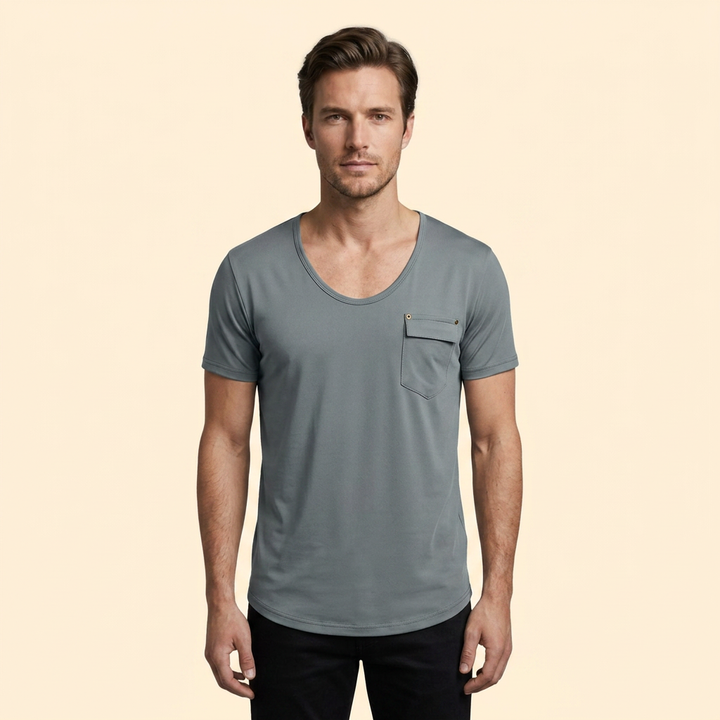 Men’s Short Sleeve V-Neck T-Shirt with Pocket