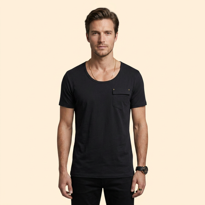 Men’s Short Sleeve V-Neck T-Shirt with Pocket