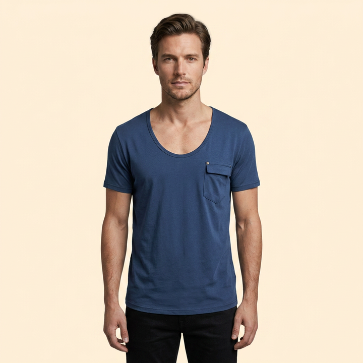 Men’s Short Sleeve V-Neck T-Shirt with Pocket