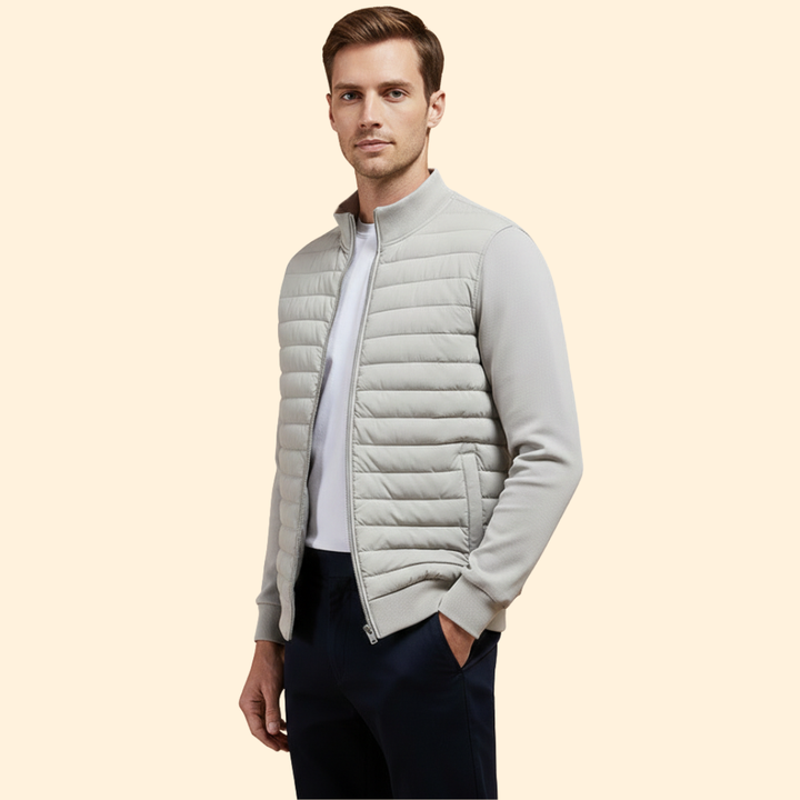Men’s Padded Bomber Jacket with Zip Closure