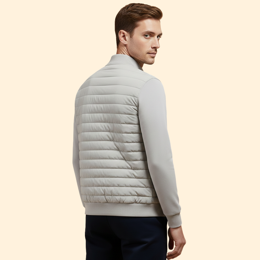 Men’s Padded Bomber Jacket with Zip Closure