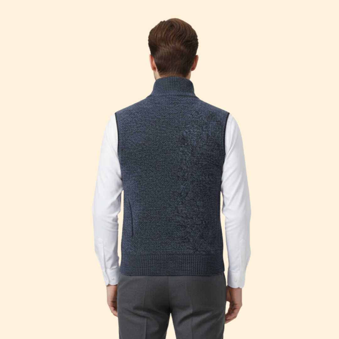 Men’s Sleeveless Vest with High Collar