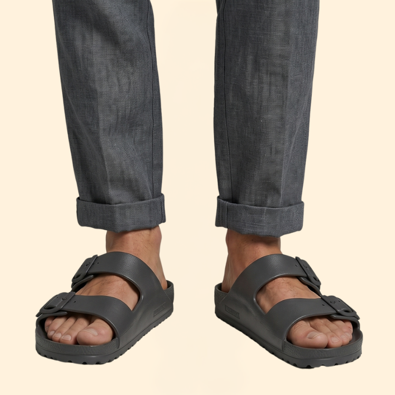 Men's Slide Sandals with Double Buckles