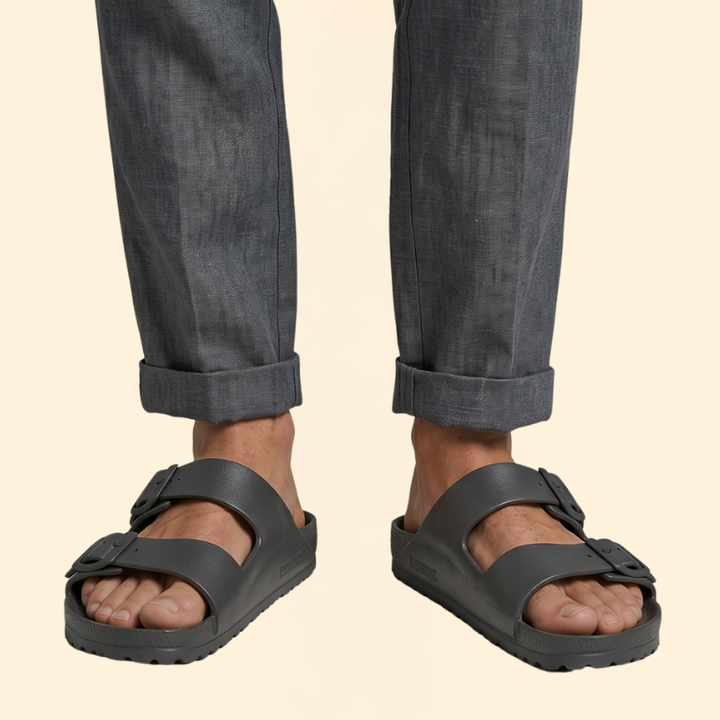 Men's Slide Sandals with Double Buckles