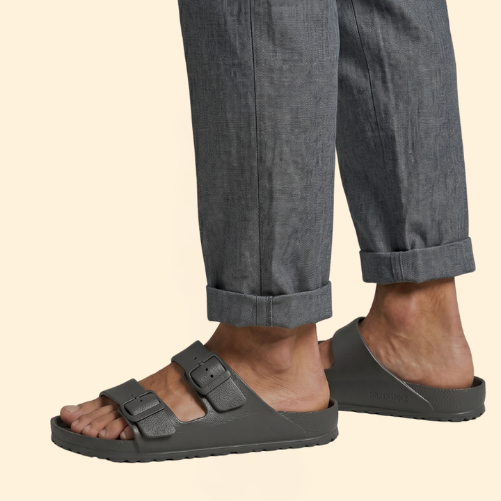Men's Slide Sandals with Double Buckles