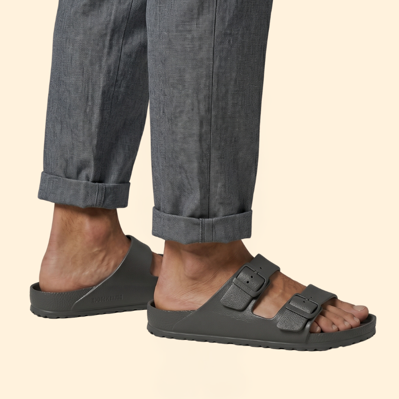 Men's Slide Sandals with Double Buckles