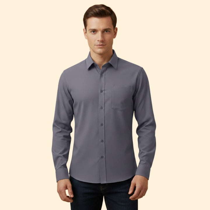 Men’s Slim-Fit Shirt with Button Front