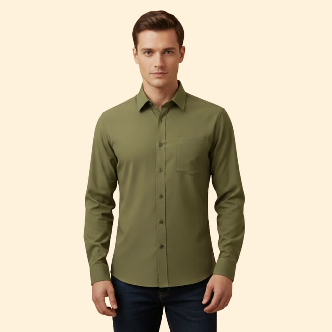 Men’s Slim-Fit Shirt with Button Front