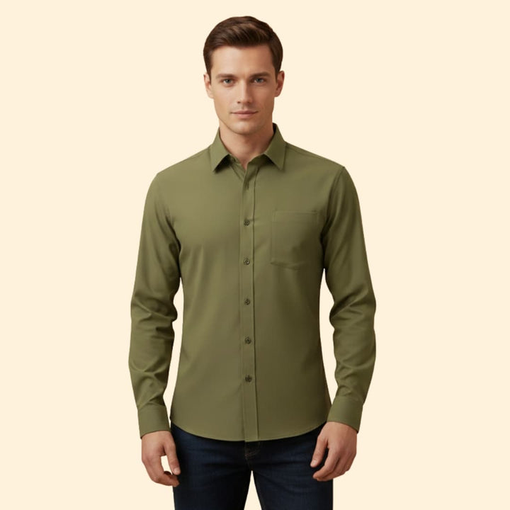 Men’s Slim-Fit Shirt with Button Front