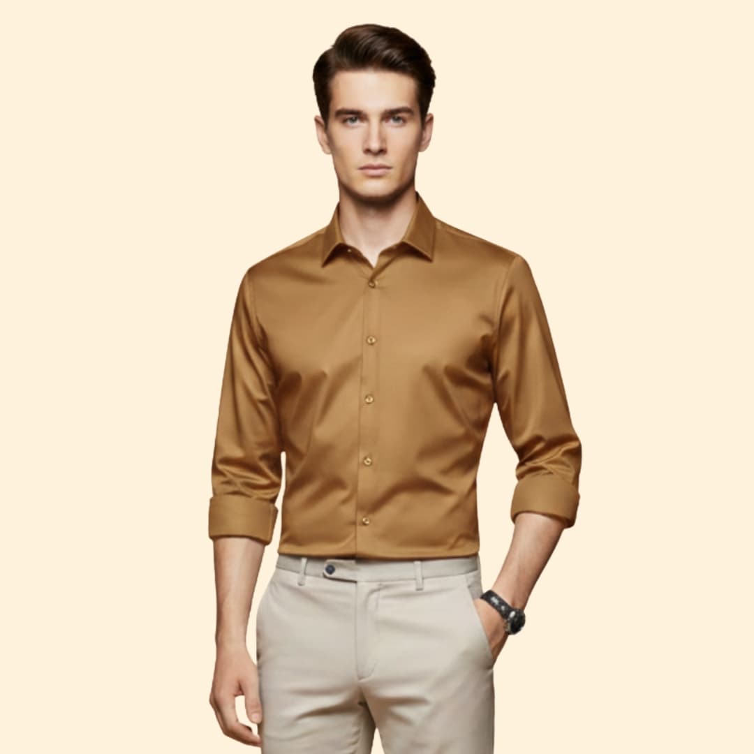 Men’s Slim-Fit Shirt with Collared Neck