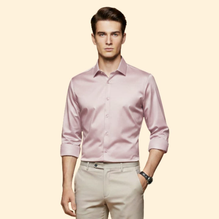 Men’s Slim-Fit Shirt with Collared Neck