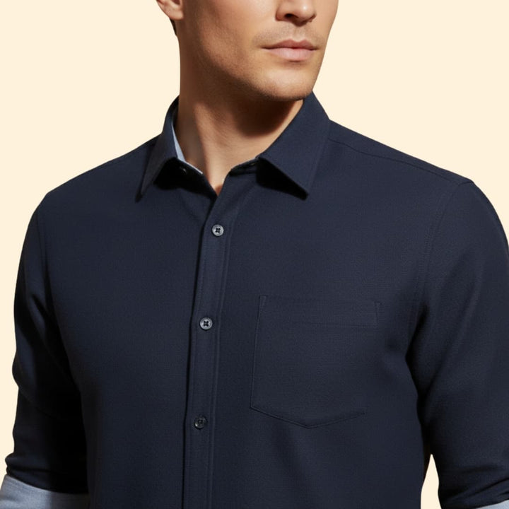 Men’s Slim-Fit Shirt with Cuffed Sleeves