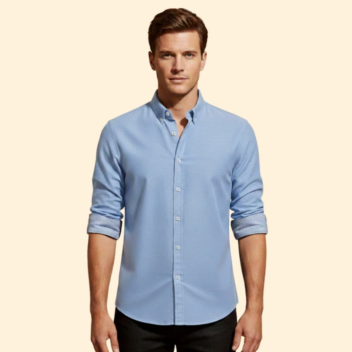 Men’s Slim-Fit Shirt with Cuffed Sleeves