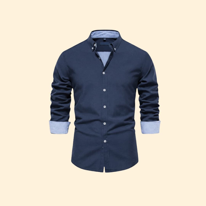 Men’s Slim-Fit Shirt with Cuffed Sleeves