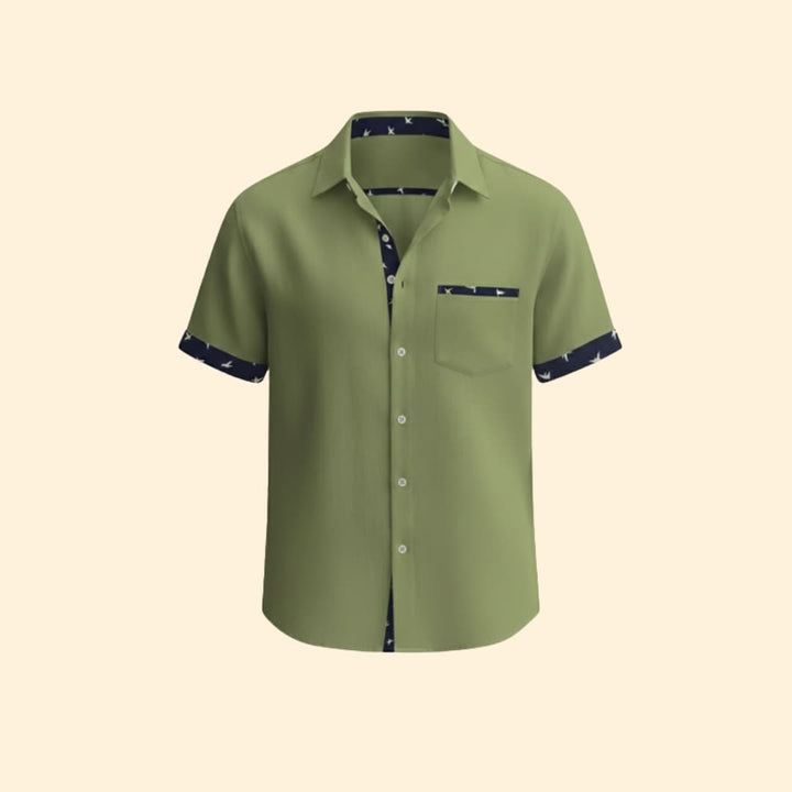 Men’s Slim Fit Shirt with Printed Cuffs