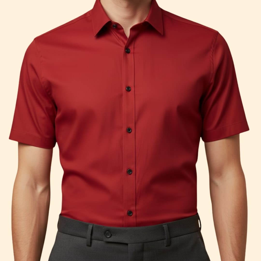 Men’s Slim Fit Shirt with Short Sleeves