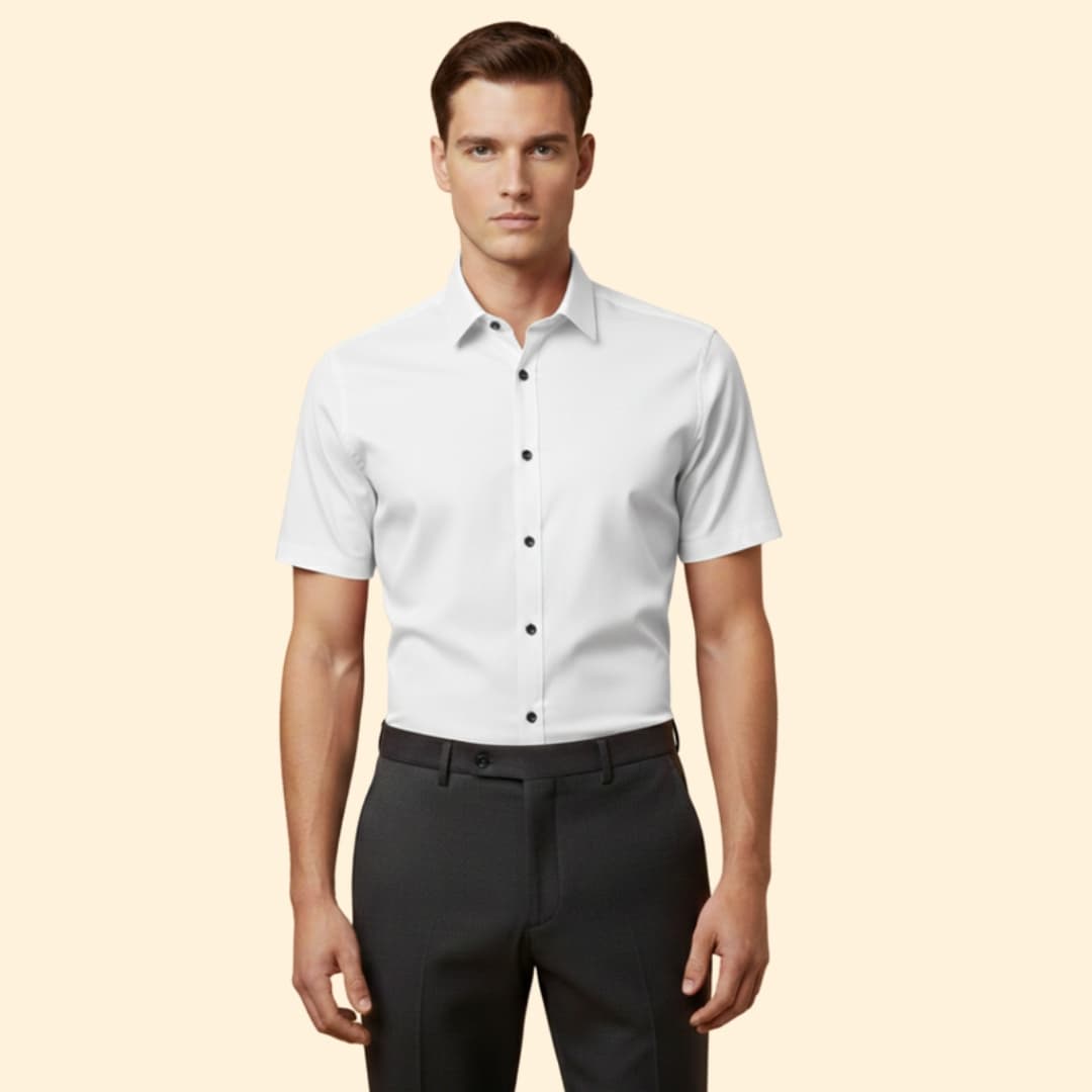 Men’s Slim Fit Shirt with Short Sleeves