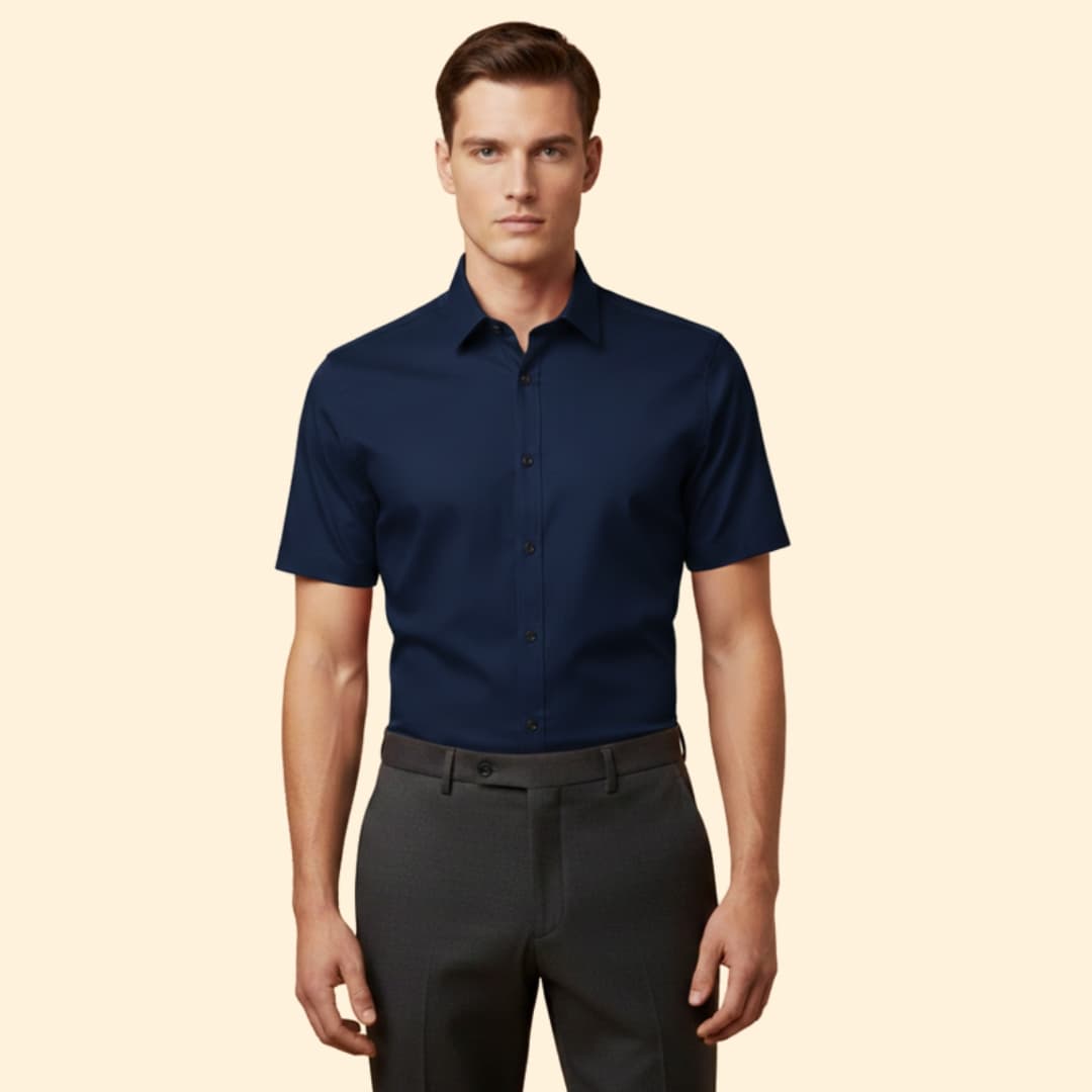 Men’s Slim Fit Shirt with Short Sleeves