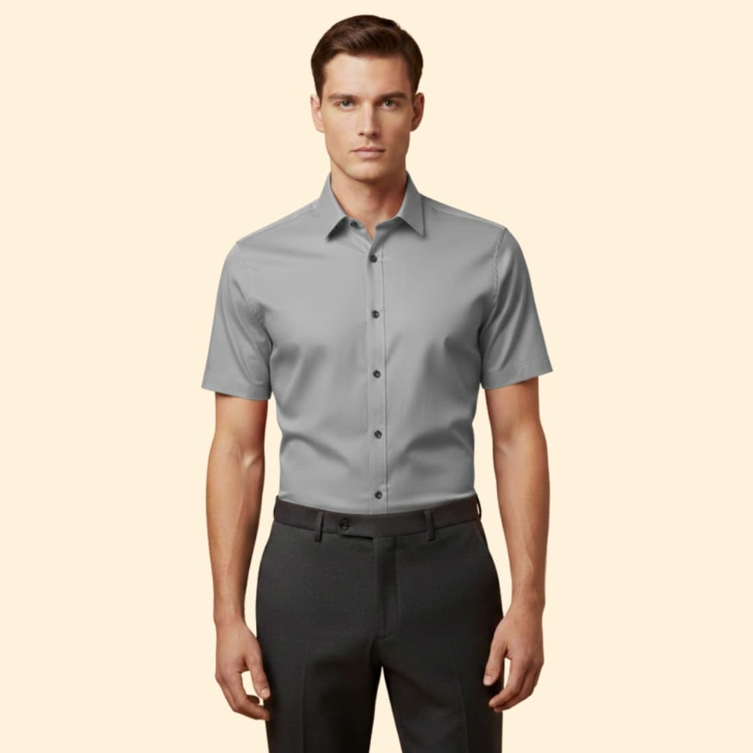 Men’s Slim Fit Shirt with Short Sleeves