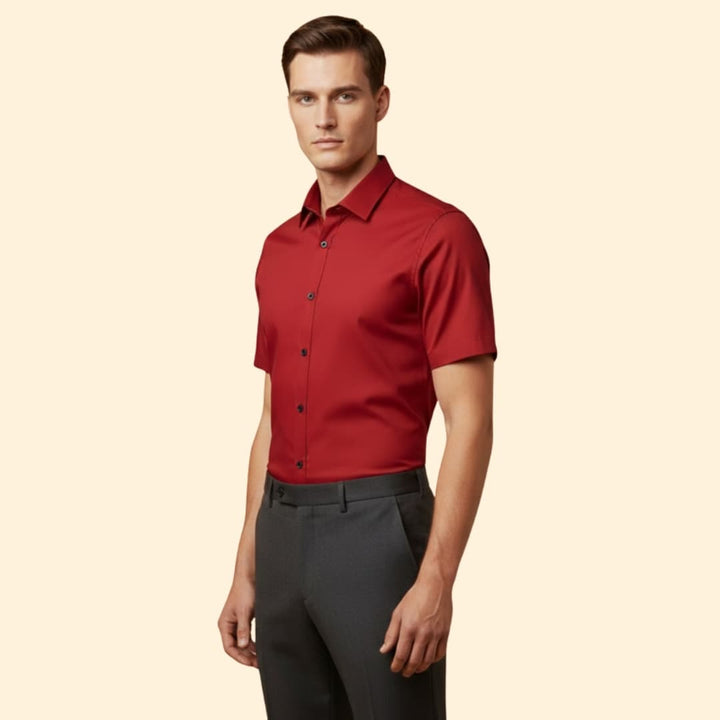Men’s Slim Fit Shirt with Short Sleeves