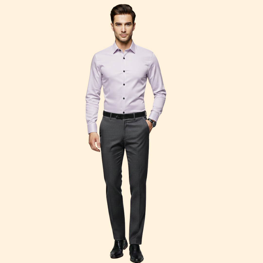 Tommy Men’s Button-Up Shirt with Spread Collar