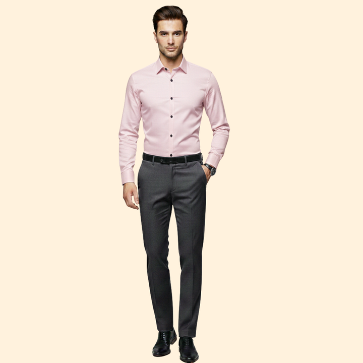 Tommy Men’s Button-Up Shirt with Spread Collar