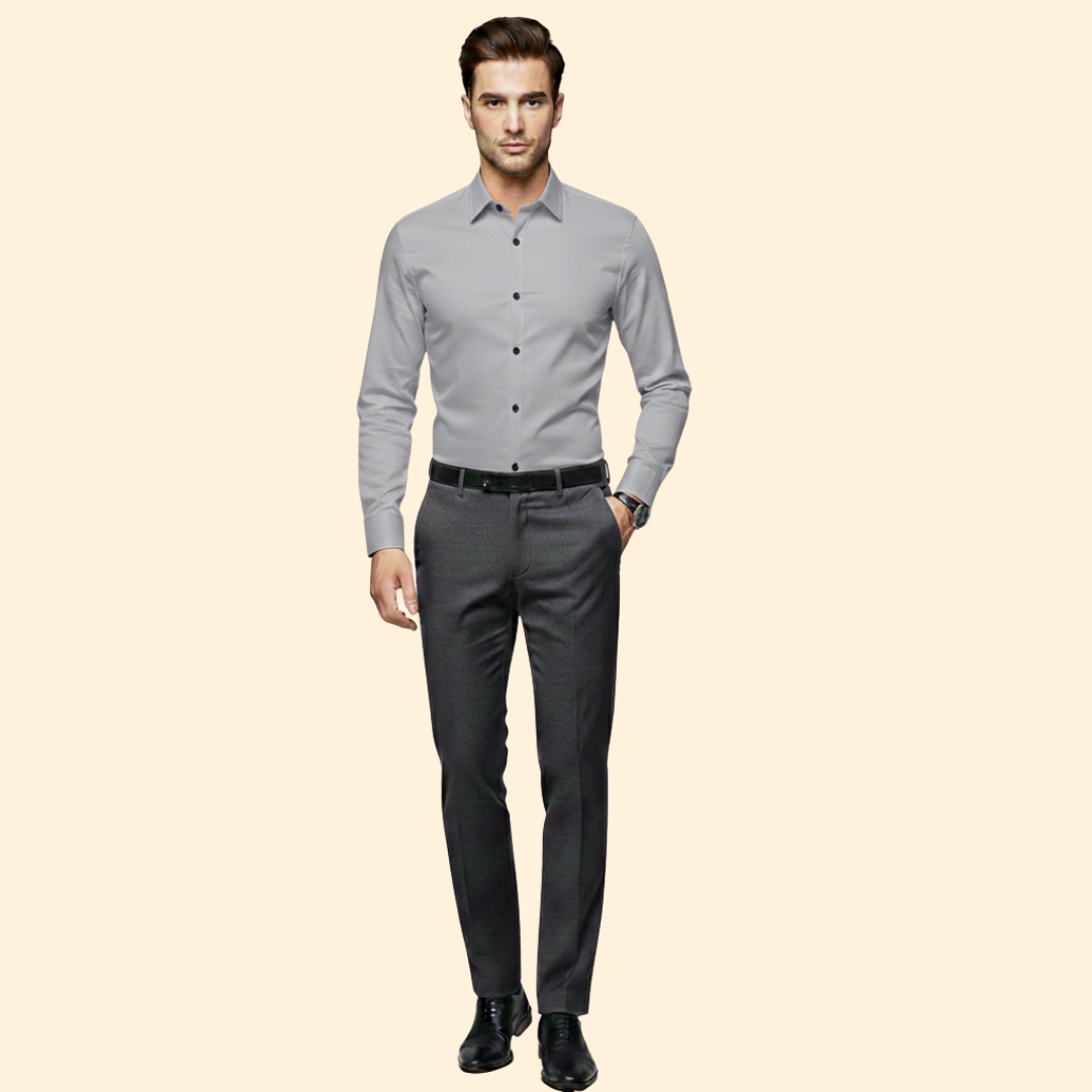 Tommy Men’s Button-Up Shirt with Spread Collar