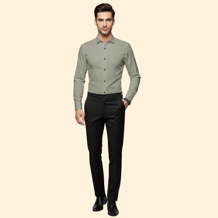Tommy Men’s Button-Up Shirt with Spread Collar