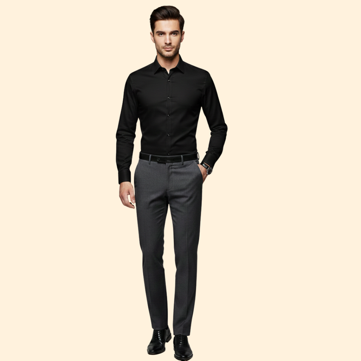 Tommy Men’s Button-Up Shirt with Spread Collar