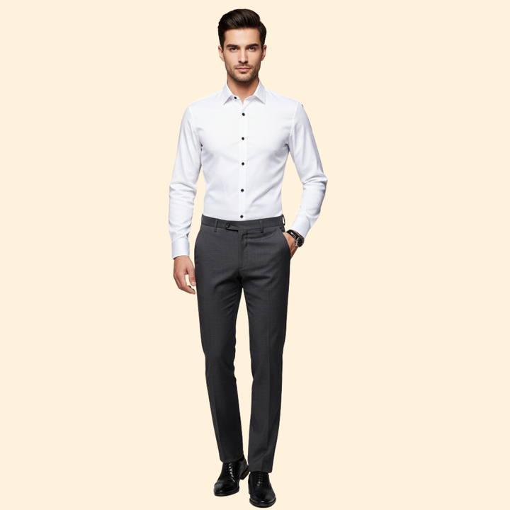 Tommy Men’s Button-Up Shirt with Spread Collar