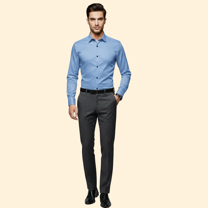 Tommy Men’s Button-Up Shirt with Spread Collar
