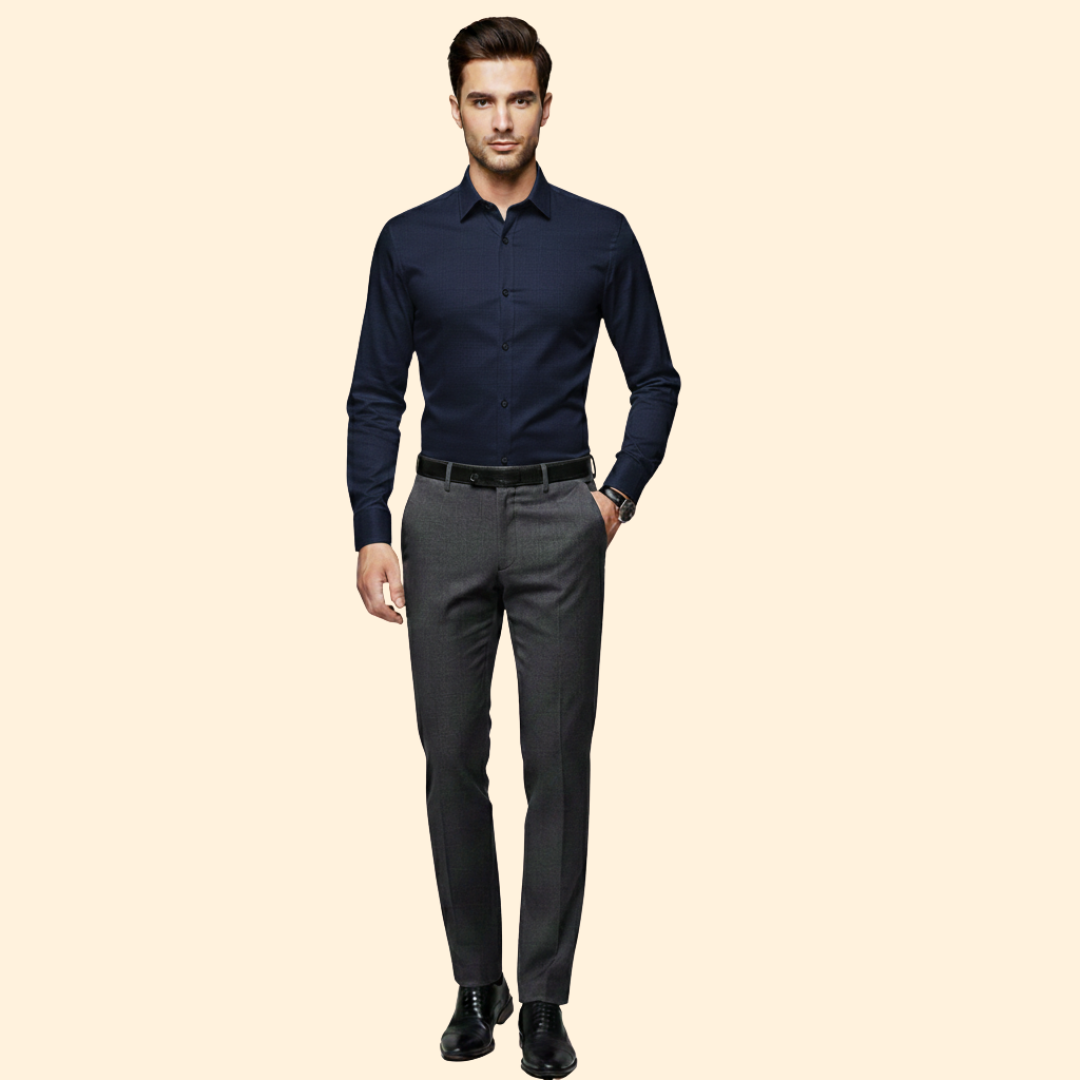 Tommy Men’s Button-Up Shirt with Spread Collar