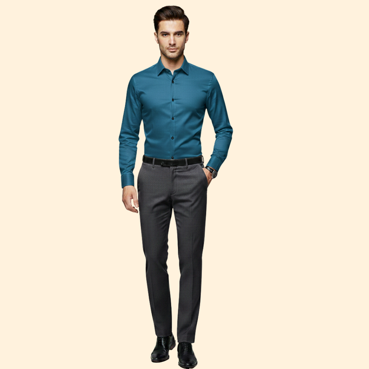 Tommy Men’s Button-Up Shirt with Spread Collar
