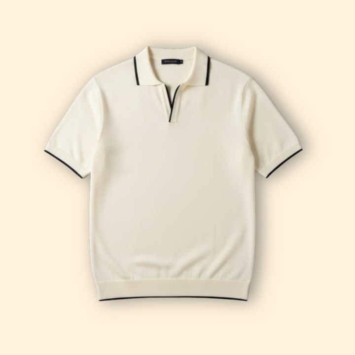 Men’s Short Sleeve Polo with Spread Collar