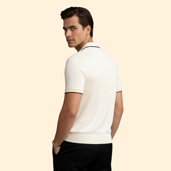 Men’s Short Sleeve Polo with Spread Collar