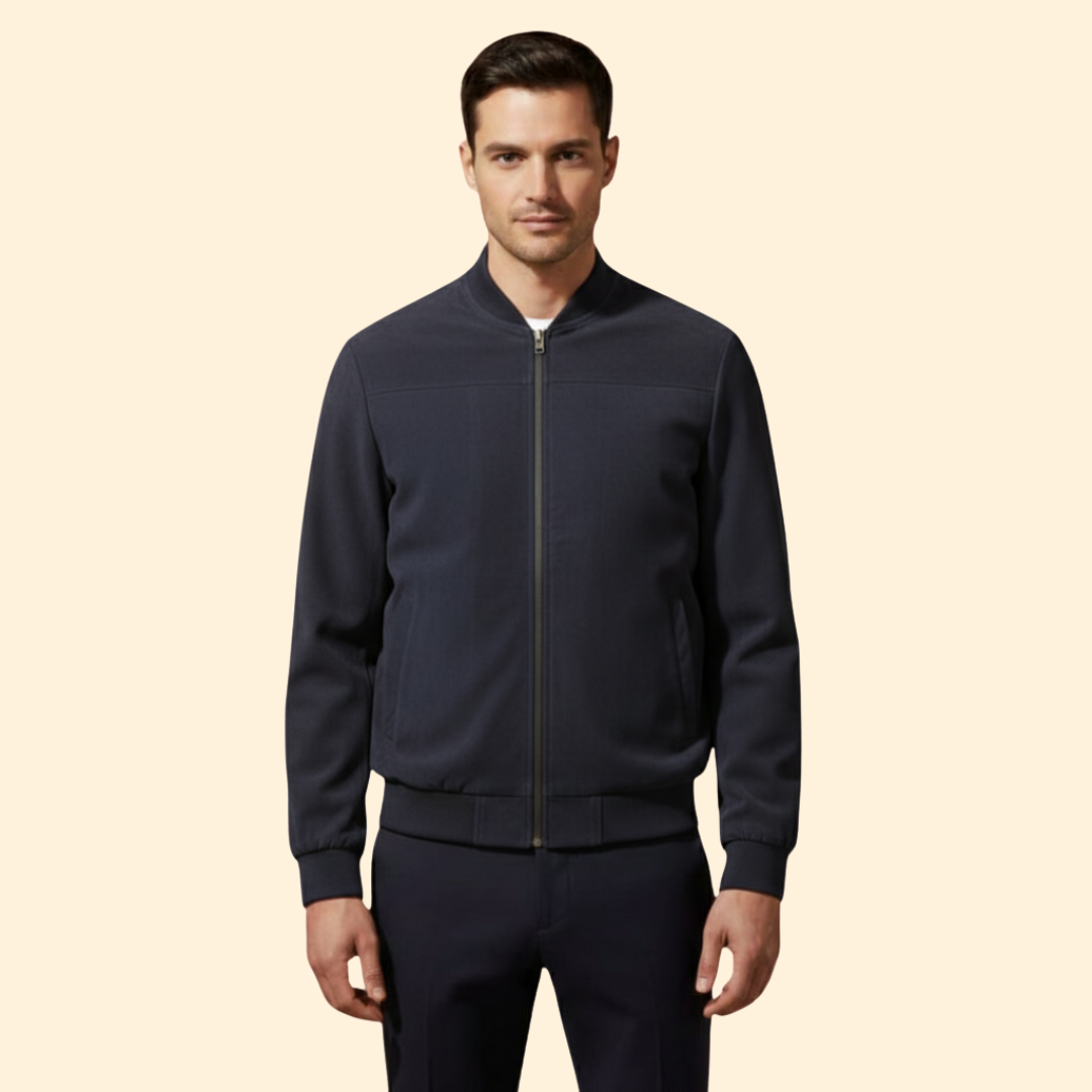 Men’s Bomber Jacket with Zip Front Closure