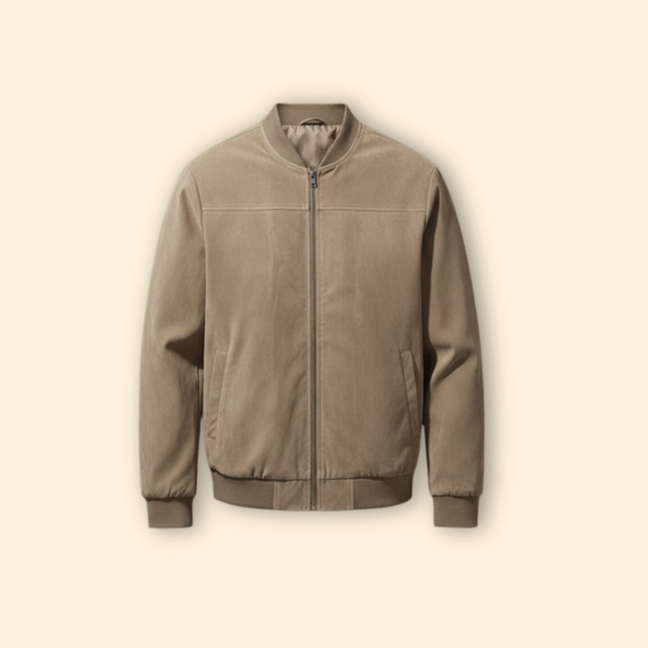 Men’s Bomber Jacket with Zip Front Closure